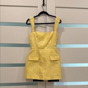Amanda Uprichard Yellow Mini Dress